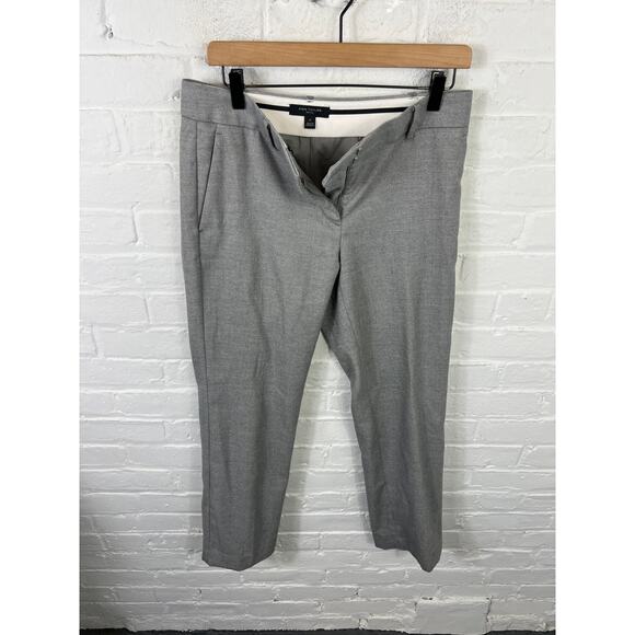 Ann Taylor Women's Herringbone Ankle Pant Straight Leg Gray Size 6 Petite - Picture 1 of 5
